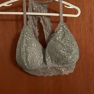 Maurices Gray Lace Halter Bra